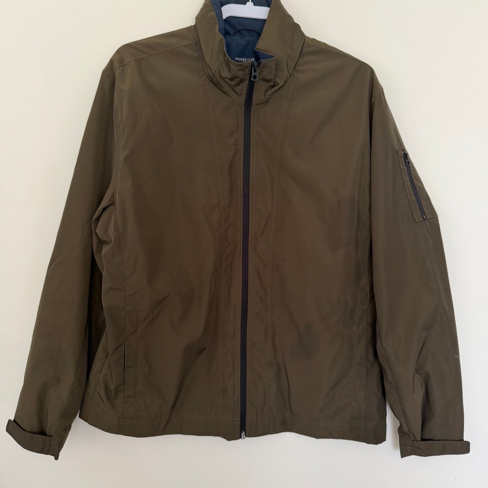 Lucky Brand Mens Full Zip Bomber Jacket Large Olive Green 443/5803-213